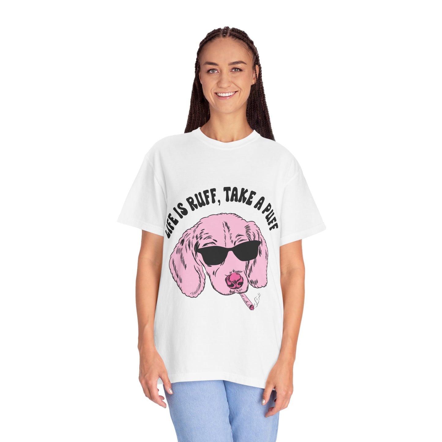 Life is Ruff Unisex Garment-Dyed T-Shirt - Fun Dog Graphic Tee